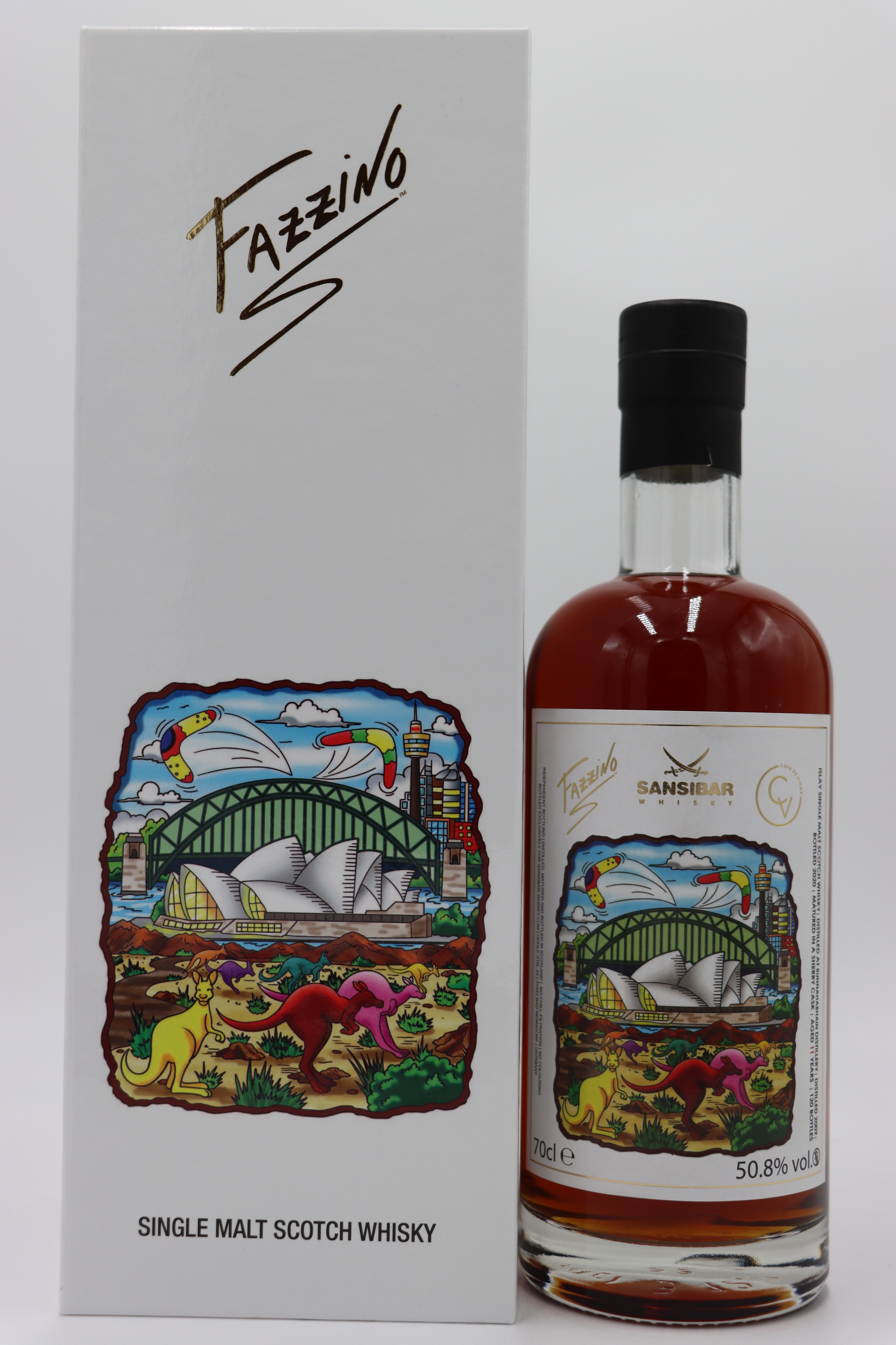 Bunnahabhain 11y - Sansibar Whisky Fazzino Label for Australia