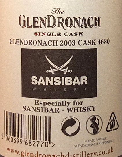 Glendronach 12y - Original Bottling for Sansibar Whisky
